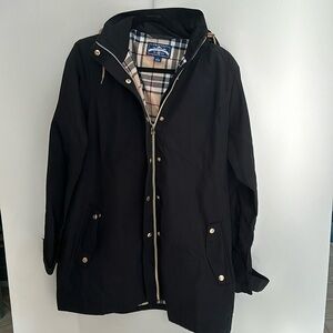 Lauren James long raincoat flannel lined NWOT L